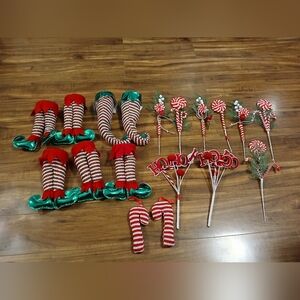 Festive Elf Decorations Set. 18 Pieces